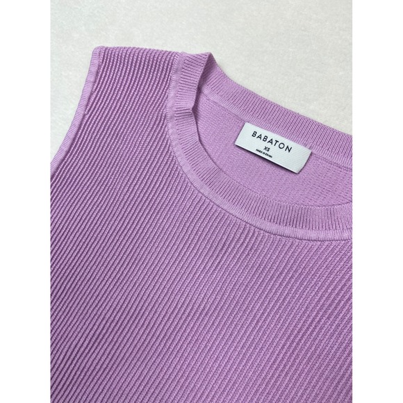 Babaton Ribbed‎ Sleeveless Knit Tank Top XS Lilac Purple Aritzia Minimalist - Picture 1 of 4